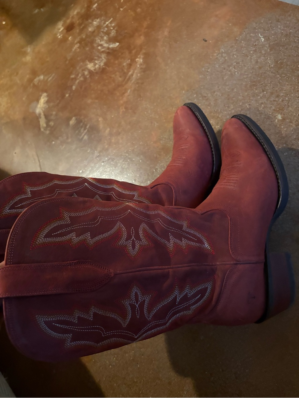 TECOVAS LIKE NEW Red Western Cowboy Boots - Picture 5 of 7
